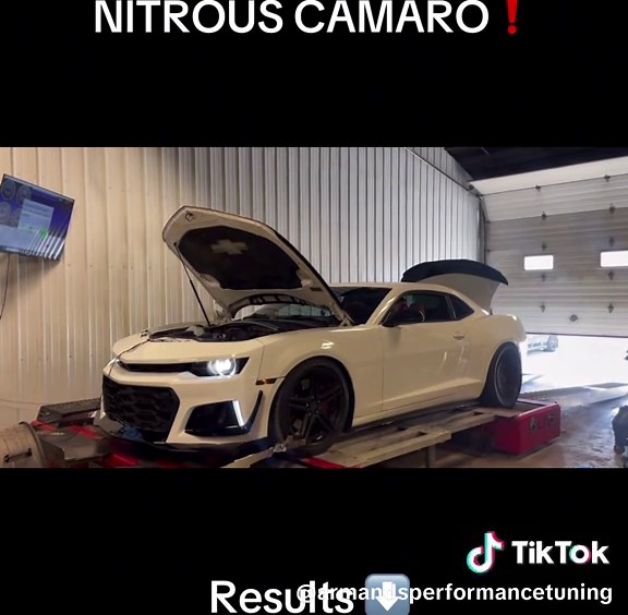 2013 Camaro ss in for dyno tune on 93 octane and wet shot of nitrous. Mods include - Holley low ram intake manifold, camshaft (unknown) full exhaust and cold air intake. Car made 514hp/481tq on motor. #APTuning #built #indiana #hptuners #5thgencamaro #fast #camaro #5thgen #nitrousoutlet #performancebuild #mechanic Car made 594hp/600tq on spray #APTuning #built #indiana #hptuners #mechanic #fast #performancebuild #chevy #camaro #5thgen #5thgencamaro #nitrous