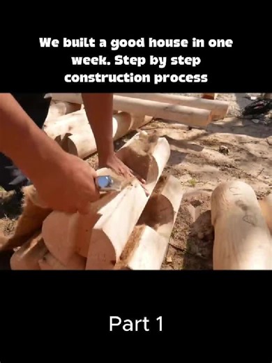 “We built a dream wooden house in just 7 days 🛠️ Step by step, from zero to masterpiece!” #housebuild #woodenhouse #diyprojects #dreamhome #buildingtips #viralvideo #fyp