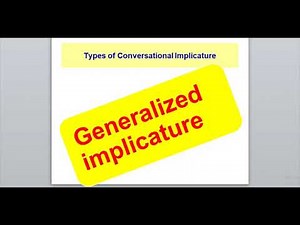Discourse Analysis: Lesson 7: Conversational Implicature