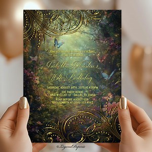 Butterfly Enchanted Forest Invitation: Fairytale Quinceañera, Prom (digital) - Etsy