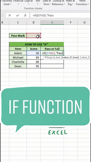 How To Use IF Function - Excel Tutorial #Excelif #Exceltutorial #Exceltips #Excelhelp