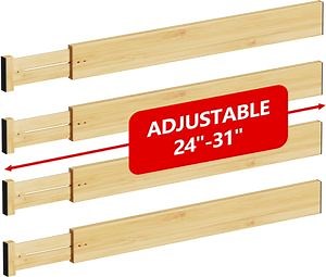 [Hot Item] Bamboo Made Adjustable Length Drawer Sorting Divider