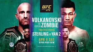 A STACKED card at UFC 273🔥 Volkanovski vs The Korean Zombie 🏆 Sterling vs Yan 2 🏆 Burns vs Chimaev 🔥 Dern vs Torres 🔥 Gastelum vs Imavov 🔥 LIVE ON PPV 📺 | UFC