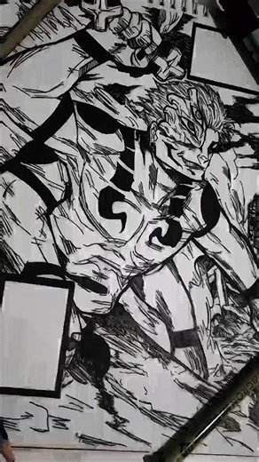 SUKUNA DRAWING True Form 👹🔥 #shorts #drawing