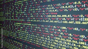 Coding UX UI script text on screen, HTML5 in editor for website development, Close up Macro of Programming code software developer.