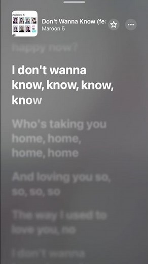 Don’t wanna know By Marion 5 iPhone lyrics