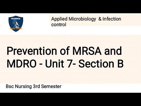 Prevention of MRSA and MDRO|Applied Microbiology & Infection control| unit 7|Bsc Nursing|3rd Sem