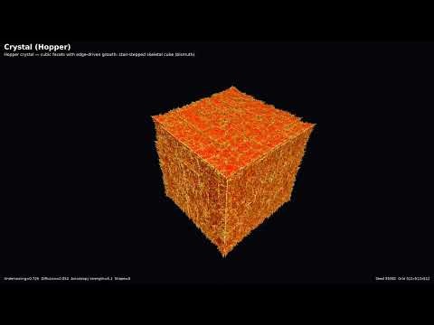Crystal (Hopper) — 3D Cellular Automata Simulation