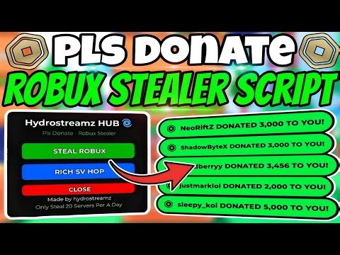 [BEST 🤑] Pls Donate Robux Stealer Script!🔥 | NEW UPDATE 2025 | KEYLESS | EASY TO USE | STEAL TO RICH