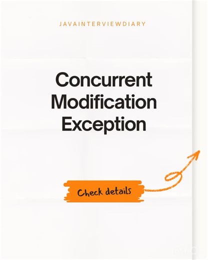 Java_Interview_Dairy on Instagram: "ConcurrentModificationException in Java explained simply. Every Java developer faces this mistake while working with multithreading and collections. Save this quick tip before your next interview."