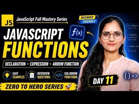 JavaScript Functions Explained in One Video 🔥 | Function Declaration, Expression & Arrow Functions