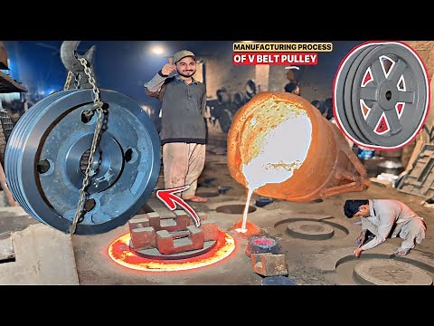 Amazing Manufacturing process of V Belt Pulley || V Belt pulley Mass production || Amazing skills