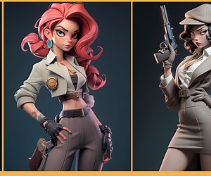 ArtStation - 505 stylized female secret agent | Artworks