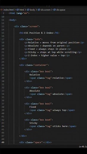 CSS Position & Z-Index Explained #coding #frontend #webdevelopment