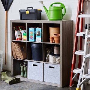 Better Homes & Gardens 9 Cube Storage Organizer, Rustic Gray