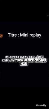 Ma nouvelle chanson. Mini replay