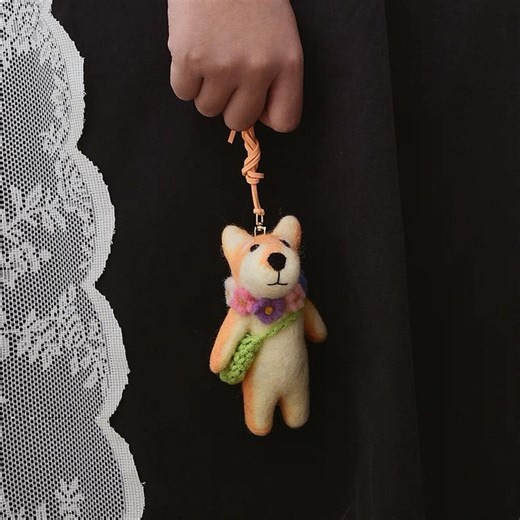 Handmade Felt Dog Keychain, Needle Felted Puppy Bag Charm With Detachable Key Ring, Cute Wool Animal Keychain Gift - Etsy