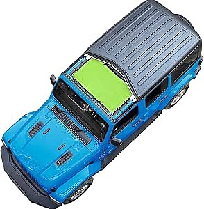 JT JL Top Sun Shade Roof Compatible with Jeep Wrangler and Gladiator 2 or 4 Door 2018 to 2023 Sunshade Sunroof Blocks UV Wind Noise Green Mesh for Front