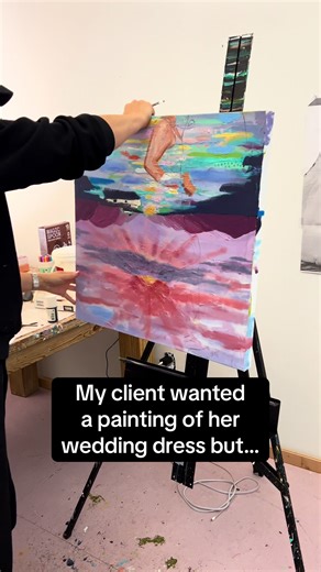 Custom Wedding Painting of Flowers and Shoes