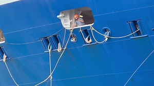 Celebrity Summit arrival. The first line you see is an air gun ball on a 1/8” ￼line. Then they send a messenger line which is then attached to the pendant on the main dock lines for pulling. | Port Bermuda Webcam
