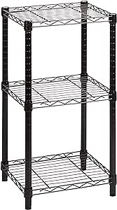 Honey-Can-Do Small 3-Tier Adjustable Storage Shelving Unit SHF-09209 Black 600 lbs