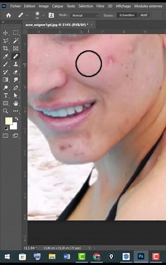 outil tampon et outil correcteur sur photoshop