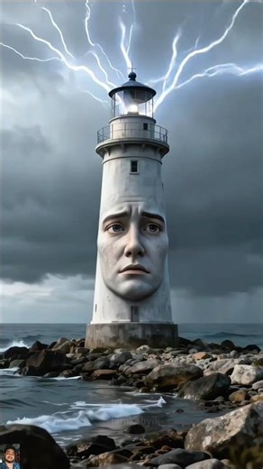 The Crying Lighthouse: Storm's Embrace 🤯 #shorts #ai #Iamkabyik