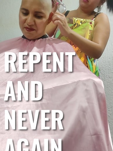 Repent and never again 💆🏻‍♀️💈 #barberette #rapada #ladybarber #headshave