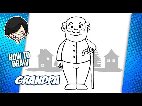 How to draw Grandpa step by step