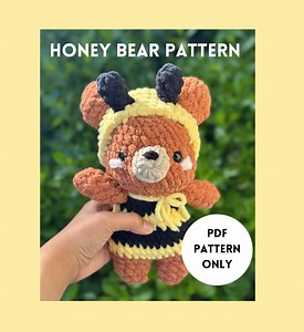 Crochet Honey Bear PDF Downloadable PATTERN - Etsy Australia