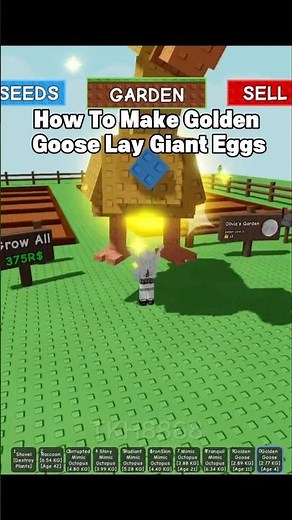 How To Make Golden Goose Lay Giant Eggs😈 #roblox #growagarden #tkh8868