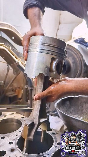 6 Cylinder Diesel Engine Piston Installation #DieselEngine #6CylinderEngine #PistonInstallation #EngineRebuild #MechanicalWork #AutoEngineering #WorkshopLife | The Mechanic Tips