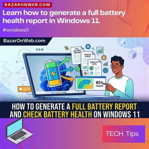 Learn how to generate a full battery health report in Windows 11