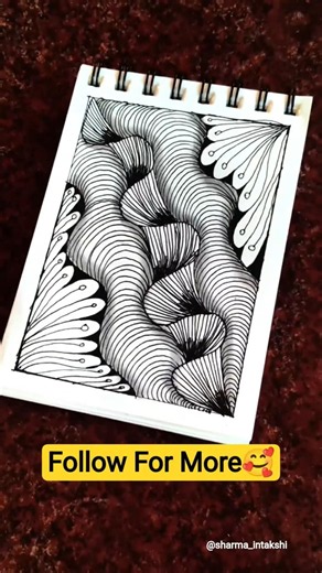 Day 11- Easy Zentangle Pattern For Beginners💖 #shorts #zentangle #doodleart #drawing #art #zendoodle