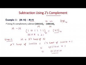 Binary Subtractions using r's (2's) Complement | Digital Electronics