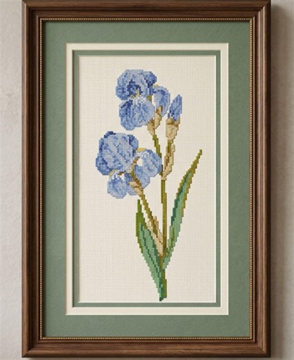 Irises - Cross Stitch Pattern – Floral Embroidery (PDF Pattern, 65x141 Stitches) - Etsy