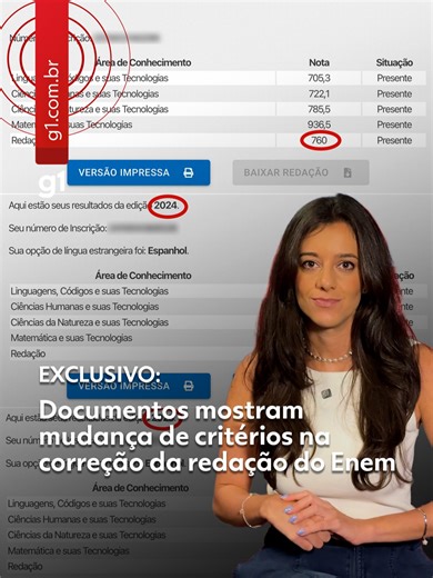 Exclusivo - Vinícius de Oliveira, estudante do 5º ano de medicina e mentor de vestibulandos, faz o Exame Nacional do Ensino Médio (Enem) anualmente. De 2021 a 2024, suas notas na redação foram, nesta ordem: 900, 960, 980, 920 e 940. Em 2025, ele tirou 760. “Nem quando fiz a prova só para brincar tirei essa nota. É muito estranho. A percepção é que essa correção foi meio sorteio: alguns corretores foram mais rígidos, outros foram flexíveis”, diz. Guilherme*, de 23 anos, nunca havia obtido uma not