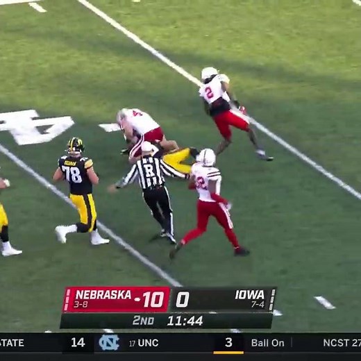 Nebraska's Eteva Mauga-Clements Forces 2nd Turnover of the Day at Iowa | Nebraska Football