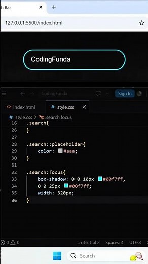 Glowing Search Bar using HTML & CSS | No JavaScript
