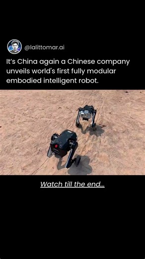 Lalit Tomar | AI Mentor on Instagram: "🤖 The future of robotics is here — and it looks unreal. This viral video showcases D1, a fully modular embodied intelligent robot from China’s Direct Drive Tech. Two robotic dogs jump out of an SUV and start exploring everything — sand, rocks, water, steep slopes — nothing can stop them. They climb, flip, recover, and even walk through fountains like it’s a sci-fi movie scene. The D1’s precision, stability, and adaptability across all terrains show how far