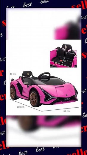 Lamborghini SIAN 12V Kids Electric Ride On CarToy w/RControl HOMCOM Pink
