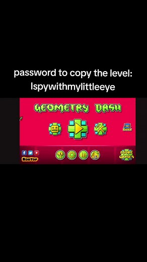 this is the password to copy the level Ispywithmylittleeye in geometry dash! #geomatrydash #foryoupage #fypviral #foryouu #foryoupageviral #foryou
