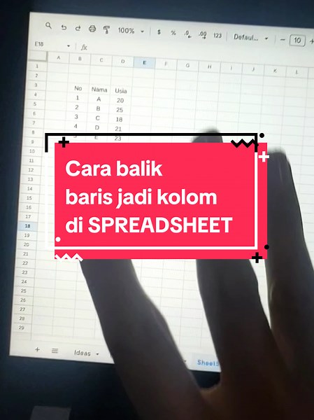 Cara Mengubah Baris Jadi Kolom di Google Spreadsheet