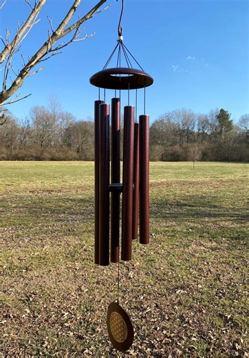 33 - 45 Inch Bronze Metal Wind Chime: Harmonic Deep Tone - Etsy