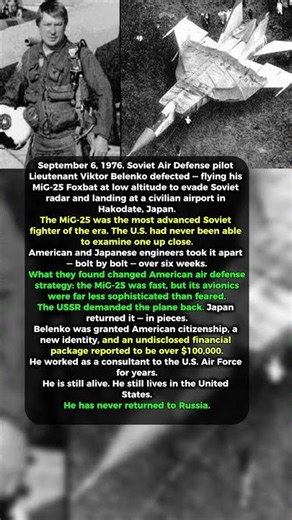 The Pilot Who Stole a MiG-25: How One Defection Re-Wrote the Cold War. #history #ww2
