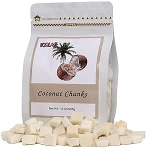 Dried Coconut Chunks 10oz Tropical Fruit Snack Unsweetened, No Artificial Colors or Flavors,In Resealable Bags