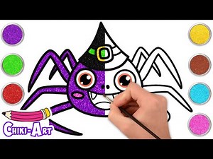 Halloween Spider Drawing 🕷️ | Easy & Spooky Drawing for Kids | Halloween Drawing | Chiki Art