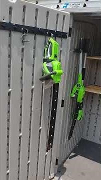 Craftsman/Suncast 4x6 shed wall and door storage ideas.
