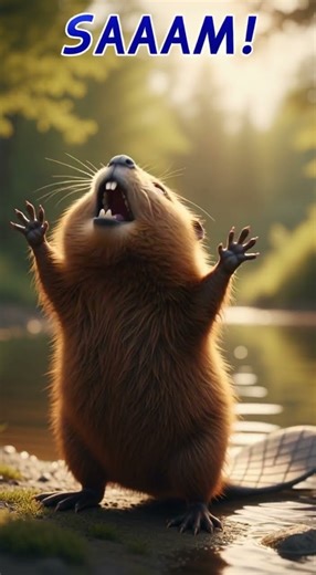 Beaver Shouts "SAAM!" 😂 (Viral Animal Video) #shorts #viralvideos #funny