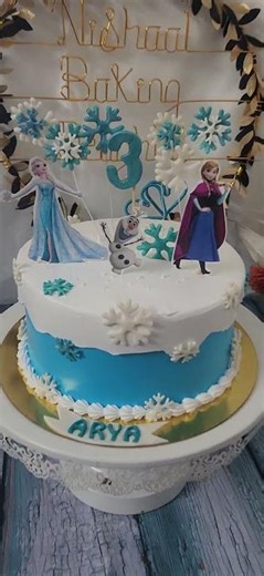 frozen theme cake ! #exploremore #reels #cake #cakedecorating #birthdaycake #explore #frozen#girl
